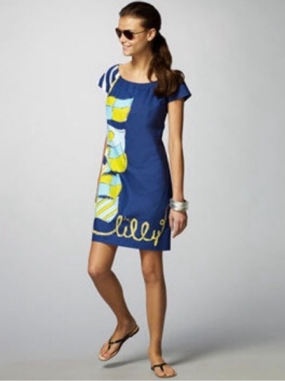 Lilly Pulitzer Sullivan Dress Nautical Multi You’re Flagged Print